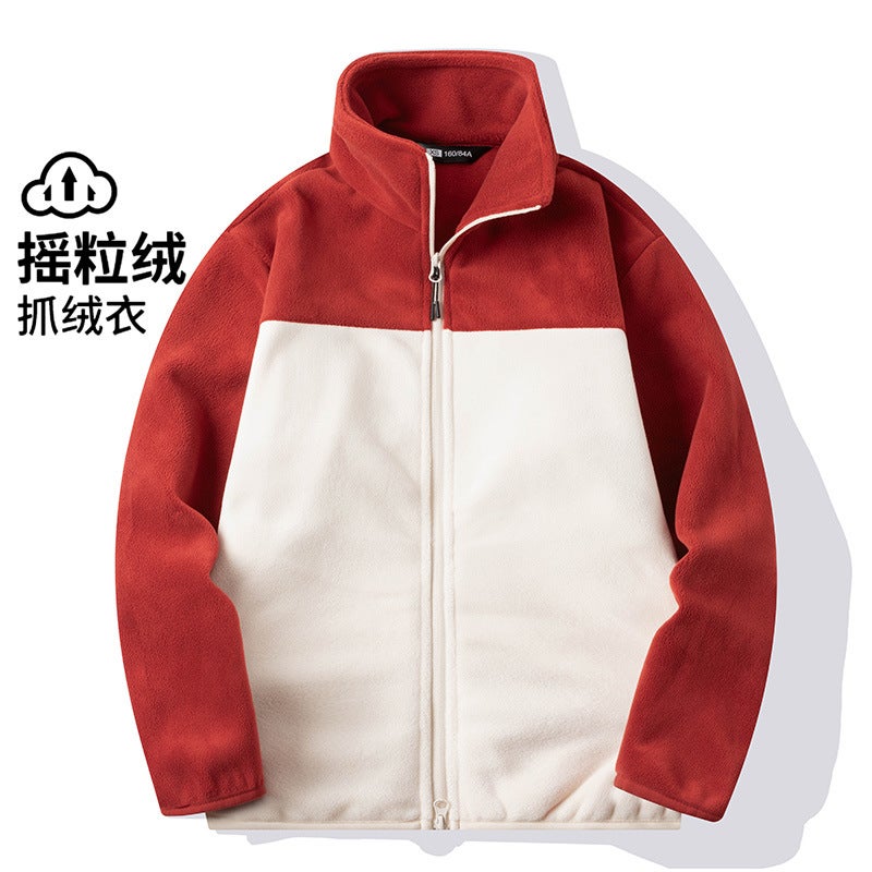 Fleece Clothes Men'S And Women'S Coat Vertical Collar Cardigan Thickened Insulation Clothes Fleece Plus Size Outdoor Love - Image 4